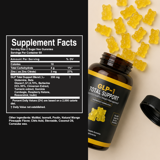 GLP-1 Total Support Gummies | Mango-Pineapple Flavor (30 Servings)