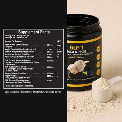 GLP-1 Total Support Powder | With Fiber, Protein, and Collagen (30 Servings)