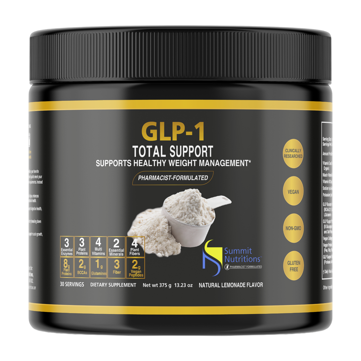 GLP-1 Total Support Powder | With Fiber, Protein, and Collagen (30 Servings)