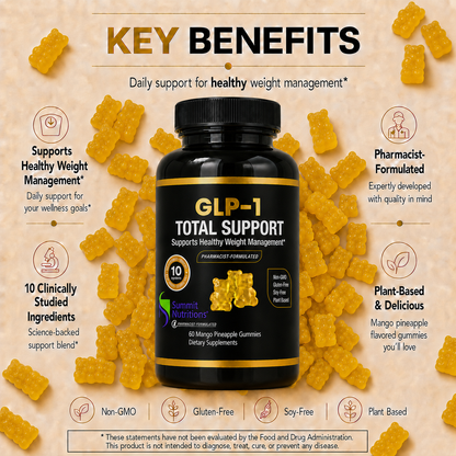 GLP-1 Total Support Gummies | Mango-Pineapple Flavor (30 Servings)