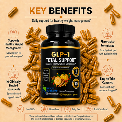 GLP-1 Total Support Capsules | 1 Billion Prebiotics and Probiotics Blend (30 Servings)